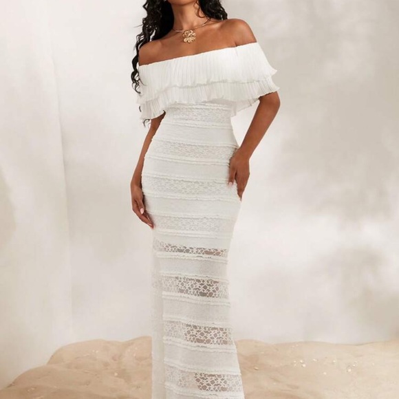 SHEIN Strapless White Lace Dress - Picture 3 of 6